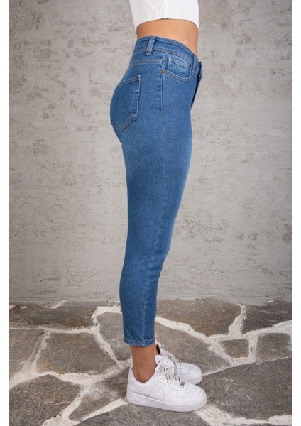 Jeany Jeans Vanessa Yüksek Bel  Slim/mom Jeans Pantolon 40 - Mavi