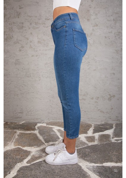 Jeany Jeans Vanessa Yüksek Bel  Slim/mom Jeans Pantolon 40 - Mavi