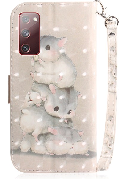 Seashell Digital Samsung Galaxy S20 FE/S20 Fan EDITION/S20 Fe 5G/S20 Fan Edition 5G/S20 LITE/S20 Fe 2022 Hafif Spot Dekor Desen Desen Baskı Stand Deri Telefon Kılıfı Strap-Hamster (Yurt Dışından)