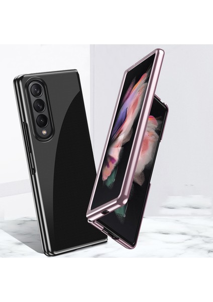 Elektrokaplama Çerçevesi Damla Geçirmez Pc Telefon Kapağı Samsung Galaxy Z Fold3 5g-Rose Altın Için Katlanır Kılıf (Yurt Dışından) modelleri