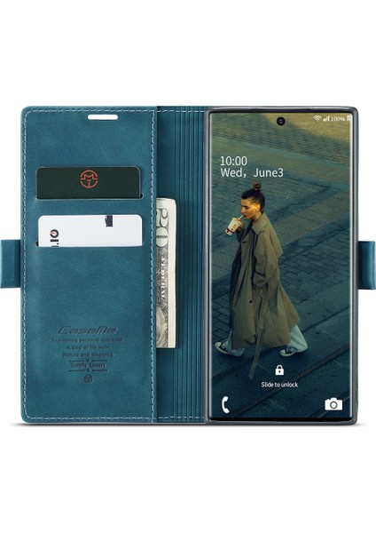 Samsung Galaxy NOTE20 ULTRA/NOTE20 Ultra 5g-Green Için Basitlik Otomatik Amsorbed Deri Cüzdan Kılıfı (Yurt Dışından) fiyatları
