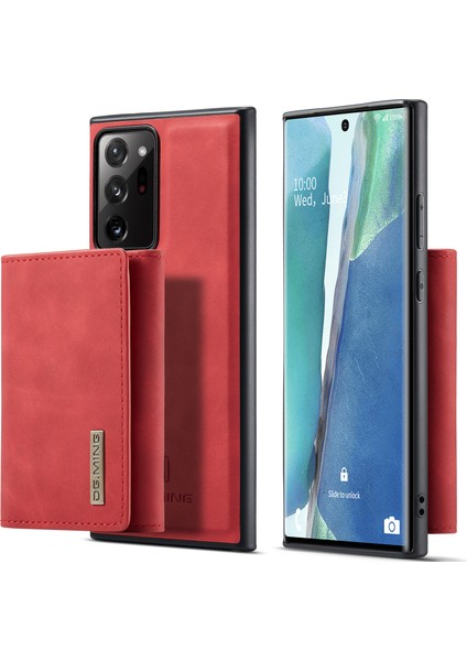 Kickstand Tasarım Pu Deri Kaplamalı Tpu+Pc Telefon Kılıfı Samsung Galaxy NOTE20 ULTRA/NOTE20 Ultra 5g-Kırmızı (Yurt Dışından)