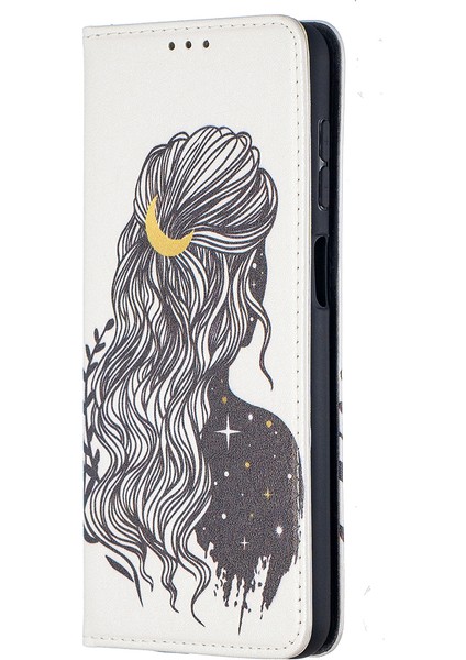 Samsung Galaxy A12-GIRL Için Otomatik Emilmiş Şık Desenli Pu Deri Cüzdan Kılıfı (Yurt Dışından) modelleri