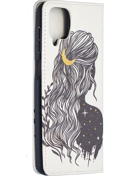 Samsung Galaxy A12-GIRL Için Otomatik Emilmiş Şık Desenli Pu Deri Cüzdan Kılıfı (Yurt Dışından) fırsatları
