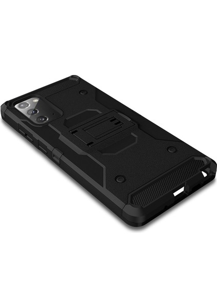 Samsung Galaxy NOTE20 Için 4g/5g Kickstand Pc+Tpu Combo Kılıf Karbon Fiber Doku Kemer Kipi Kılıf Kapağı (Yurt Dışından)