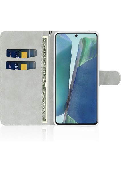 Samsung Galaxy NOTE20 4g/5g-Silver Için Işıltılı Toz Ekleme Cüzdan Standı Deri Kabuk (Yurt Dışından)