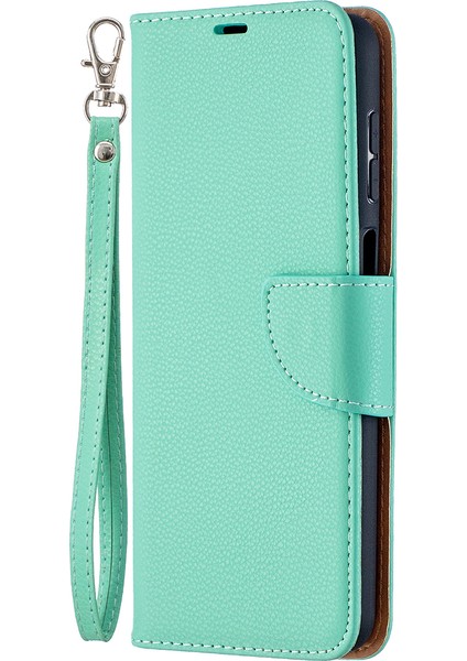 Litchi Cilt Cüzdan Samsung Galaxy A12-YEŞIL Için Saf Renkli Telefon Kılıfı (Yurt Dışından) modelleri