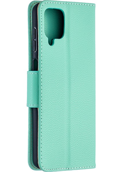 Litchi Cilt Cüzdan Samsung Galaxy A12-YEŞIL Için Saf Renkli Telefon Kılıfı (Yurt Dışından) fırsatları