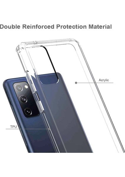 Samsung Galaxy S20 Fe 4G/5G/S20 LITE/S20 Fe 2022 Çizgi Anti-Çizelge Absorpsiyonu Kristal Berraklığında Akrilik+Tpu Hibrid Case Casparent (Yurt Dışından) modelleri