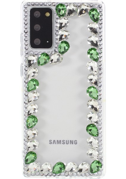 Samsung Galaxy NOTE20 ULTRA/NOTE20 Ultra 5g-Green Için Kristal Rhinestone Dekorasyon Tpu Kılıfı (Yurt Dışından)