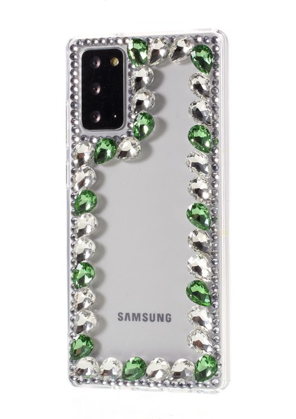 Samsung Galaxy NOTE20 ULTRA/NOTE20 Ultra 5g-Green Için Kristal Rhinestone Dekorasyon Tpu Kılıfı (Yurt Dışından)