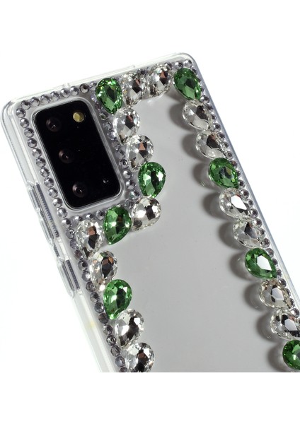 Samsung Galaxy NOTE20 ULTRA/NOTE20 Ultra 5g-Green Için Kristal Rhinestone Dekorasyon Tpu Kılıfı (Yurt Dışından)