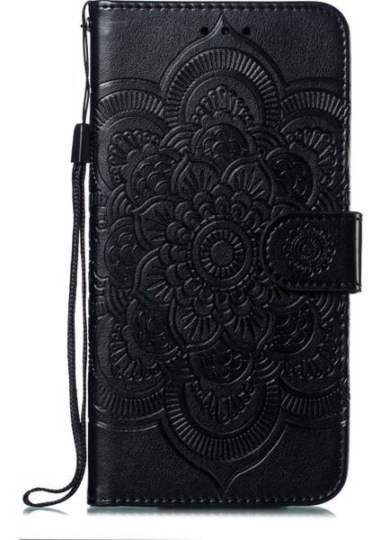 Samsung Galaxy A50/A50S/A30'LAR Için Mandala Çiçek Deri Cüzdan Kılıfı Telefon Kapak Black (Yurt Dışından)