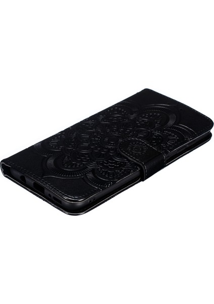 Samsung Galaxy A50/A50S/A30'LAR Için Mandala Çiçek Deri Cüzdan Kılıfı Telefon Kapak Black (Yurt Dışından)