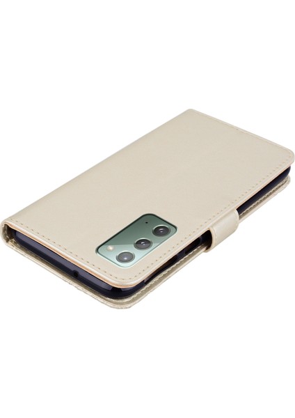 Rhinestone Dekor Baskı Samsung Galaxy NOTE20 4g/5g-Gold Için Baykuş Çiçek Deri Cüzdan Stand Kılıfı (Yurt Dışından)