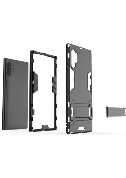 Samsung Galaxy Note 10 Için Kickstand ile Plastik+Tpu Hibrit Kılıf (Yurt Dışından)