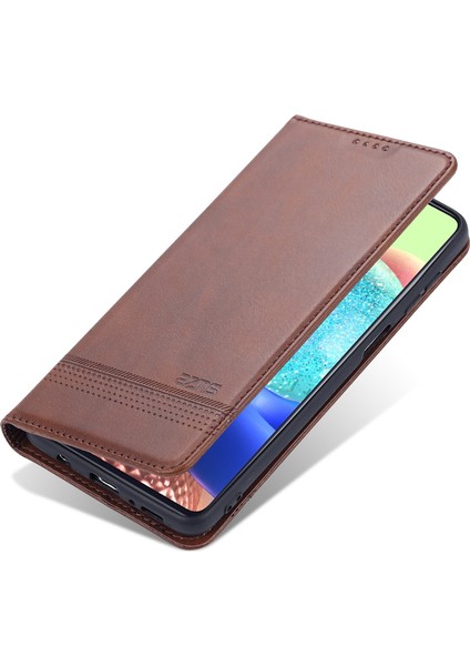 Cüzdan Tasarımı Otomatik Ahmat Mıknatıs Samsung Galaxy F62/M62-COFFEE Için Iyi Korunmuş Deri Stand Mobil Kabuk Kılıfı (Yurt Dışından) fiyatları