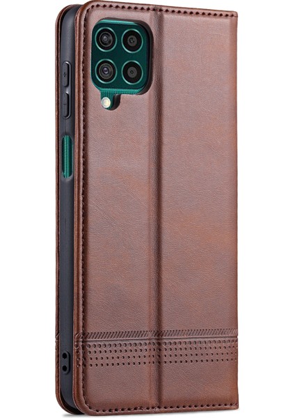 Cüzdan Tasarımı Otomatik Ahmat Mıknatıs Samsung Galaxy F62/M62-COFFEE Için Iyi Korunmuş Deri Stand Mobil Kabuk Kılıfı (Yurt Dışından) indirimleri