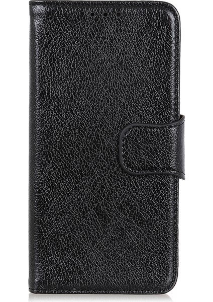 Nappa Doku Bölünmüş Deri Telefon Kılıfı Kabuk Cüzdan Samsung Galaxy Xcover 5-Black (Yurt Dışından)