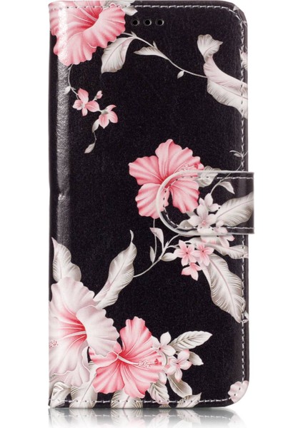 Samsung Galaxy S9 G960-PEMBE Çiçek Için Desenli Pu Deri Cüzdan Stand Koruyucu Kabuk (Yurt Dışından)