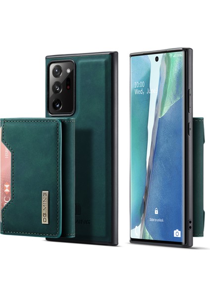 Samsung Galaxy NOTE20 ULTRA/NOTE20 Ultra 5g-Green Için Manyetik Tri Katlı Cüzdan Kickstand Deri Çantası (Yurt Dışından)