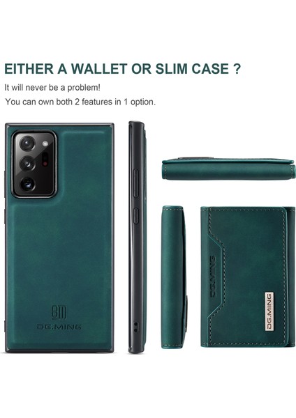 Samsung Galaxy NOTE20 ULTRA/NOTE20 Ultra 5g-Green Için Manyetik Tri Katlı Cüzdan Kickstand Deri Çantası (Yurt Dışından)