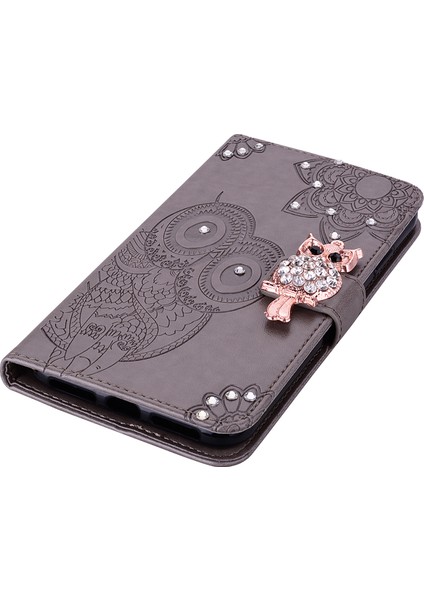 Samsung Galaxy S20 FE/S20 Fan EDITION/S20 Fe 5G/S20 Fan Edition 5G/S20 LITE/S20 Fe 2022 Rhinestone Dekorasyon Baskı Deri Deri Kabuk Cüzdan Stand Telefon Kapak Grey (Yurt Dışından)