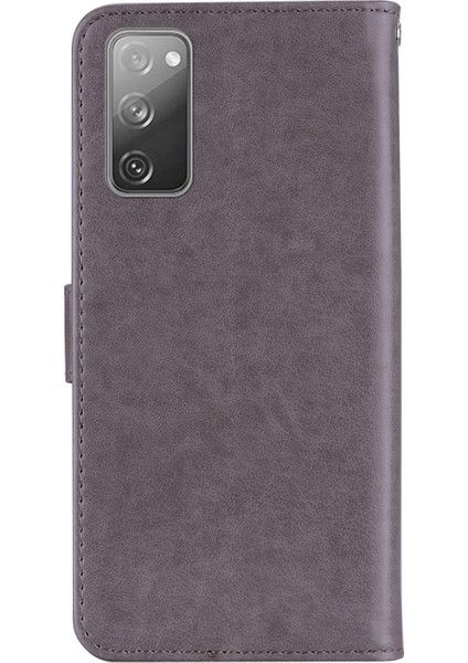 Samsung Galaxy S20 FE/S20 Fan EDITION/S20 Fe 5G/S20 Fan Edition 5G/S20 LITE/S20 Fe 2022 Rhinestone Dekorasyon Baskı Deri Deri Kabuk Cüzdan Stand Telefon Kapak Grey (Yurt Dışından)