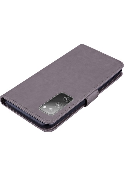 Samsung Galaxy S20 FE/S20 Fan EDITION/S20 Fe 5G/S20 Fan Edition 5G/S20 LITE/S20 Fe 2022 Rhinestone Dekorasyon Baskı Deri Deri Kabuk Cüzdan Stand Telefon Kapak Grey (Yurt Dışından)