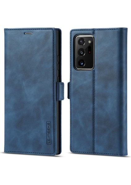 Samsung Galaxy NOTE20 ULTRA/NOTE20 Ultra 5g-Blue Için Lc Güçlü Manyetik Seri Deri Cüzdan Telefon Koruyucu Kabuk (Yurt Dışından) modelleri