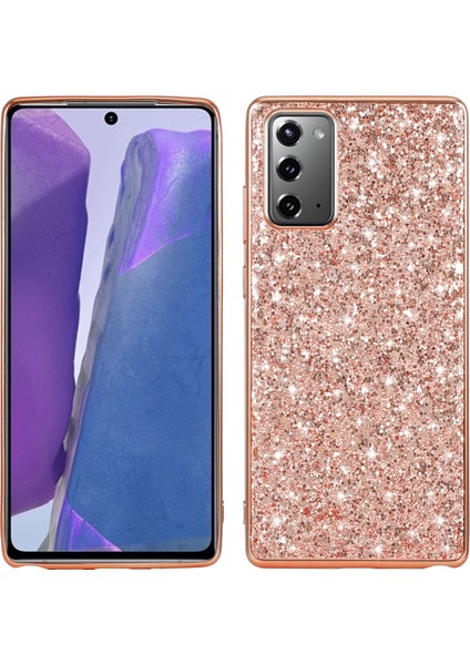 Samsung Galaxy NOTE20 4g/5g-Rose Gold Için Işıltılı Payetler Kaplama Tpu Çerçevesi+Pc Hibrit Kılıf (Yurt Dışından)