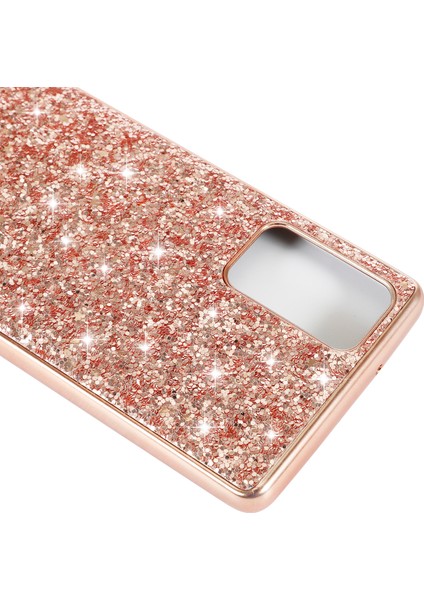 Samsung Galaxy NOTE20 4g/5g-Rose Gold Için Işıltılı Payetler Kaplama Tpu Çerçevesi+Pc Hibrit Kılıf (Yurt Dışından)
