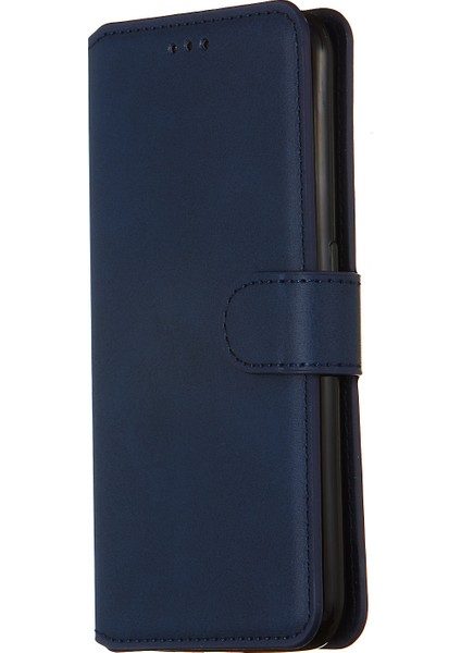 Samsung Galaxy A01-BLUE Için Cüzdan Deri Stand Kılıfı (Yurt Dışından)