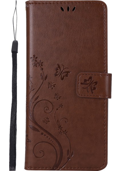 Kelebek Çiçek Baskı Tpu+Pu Deri Cüzdan Stand Kapağı Kılıfı Samsung Galaxy NOTE20 ULTRA/NOTE20 Ultra 5g-Brown (Yurt Dışından) fiyatları