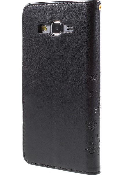 Samsung Galaxy Grand Prime SM-G530-BLACK Için Kelebek Deri Cüzdan Kılıfı (Yurt Dışından)