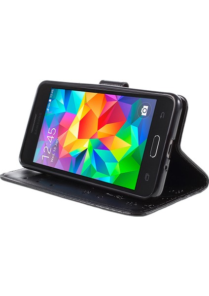 Samsung Galaxy Grand Prime SM-G530-BLACK Için Kelebek Deri Cüzdan Kılıfı (Yurt Dışından)