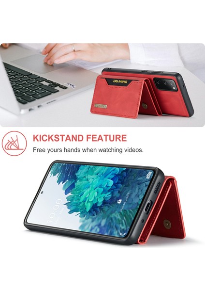 Samsung Galaxy S20 Fe 2022/S20 Fe 4G/S20 Fe 5G/S20 Lite-Red Için Üç Katlı Cüzdan Kickstand Tasarımı ile Manyetik Çıkarılabilir Hibrit Kasa (Yurt Dışından) fiyatları
