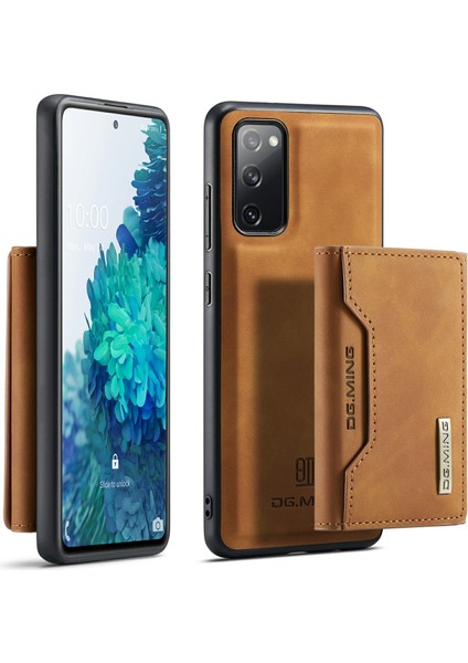 Samsung Galaxy S20 Fe 2022/S20 Fe 4G/S20 Fe 5G/S20 Lite-Brown Için Üç Katlı Cüzdan Kickstand Tasarımı ile Manyetik Çıkarılabilir Hibrit Kasa (Yurt Dışından)