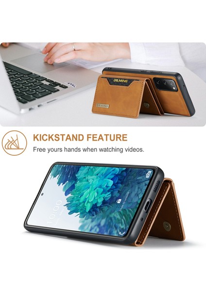 Samsung Galaxy S20 Fe 2022/S20 Fe 4G/S20 Fe 5G/S20 Lite-Brown Için Üç Katlı Cüzdan Kickstand Tasarımı ile Manyetik Çıkarılabilir Hibrit Kasa (Yurt Dışından) fiyatları