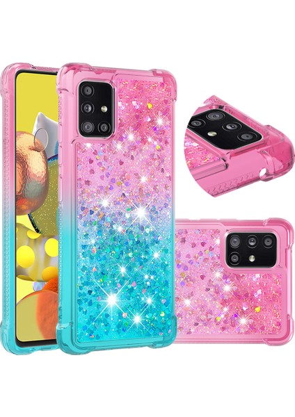 Samsung Galaxy A51 5g SM-A516-ROSE/CIAN Için Şok Geçirmez Gradyan Parıltı Tozu ve Tpu Arka Kasa (Yurt Dışından)