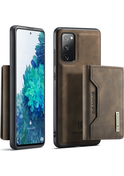 Samsung Galaxy S20 Fe 2022/S20 Fe 4G/S20 Fe 5G/S20 Lite-Coffee Için Üç Katlı Cüzdan Kickstand Tasarımı ile Manyetik Çıkarılabilir Hibrit Kasa (Yurt Dışından)
