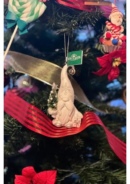 BeyazGri 12 cm Reçine Noel Baba - 3 Yılbaşı Süsü