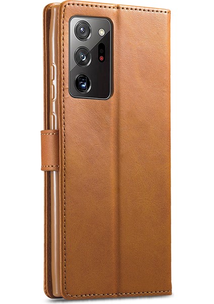 Samsung Galaxy NOTE20 Ultra/20 Ultra 5g-Brown Için Deri Cüzdan Standı Kapak Telefon Kılıfı (Yurt Dışından) modelleri