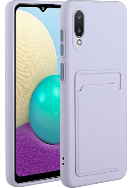 Samsung Galaxy M02/A02-I-LIGHT Mor Için Kart Tutucu ile Yumuşak Tpu Telefon Geri Kılıf Kapağı (Yurt Dışından) fiyatları