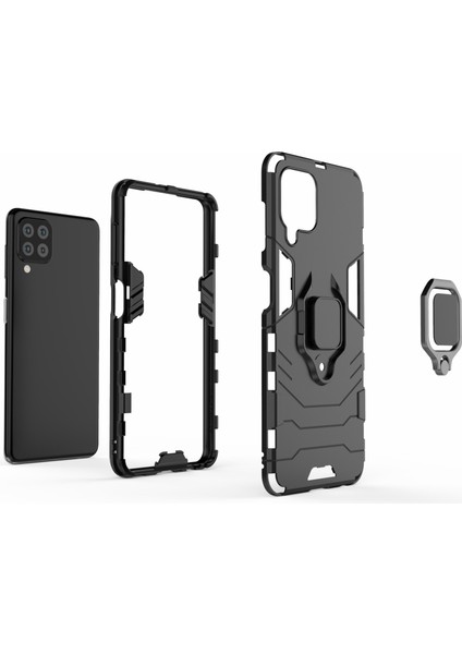 Samsung Galaxy M32 (Global Versiyon) Için Ring Tutucu Kickstandlı Kazanmaya Uyumsal Sabit Pc+Yumuşak Tpu Hibrid Telefon Kılıfı Kapak (Yurt Dışından) indirimleri