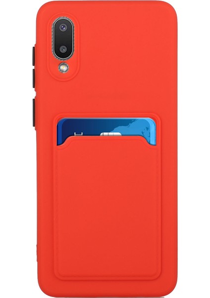 Samsung Galaxy M02/A02-RED Için Kart Sahibi ile Yumuşak Tpu Telefon Geri Kasa Kapağı (Yurt Dışından)