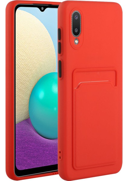 Samsung Galaxy M02/A02-RED Için Kart Sahibi ile Yumuşak Tpu Telefon Geri Kasa Kapağı (Yurt Dışından) fiyatları