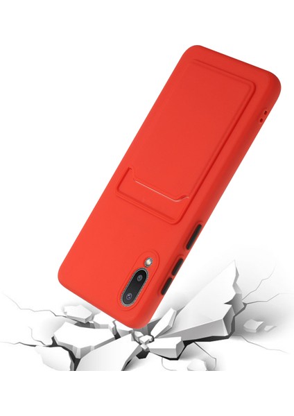 Samsung Galaxy M02/A02-RED Için Kart Sahibi ile Yumuşak Tpu Telefon Geri Kasa Kapağı (Yurt Dışından) modelleri