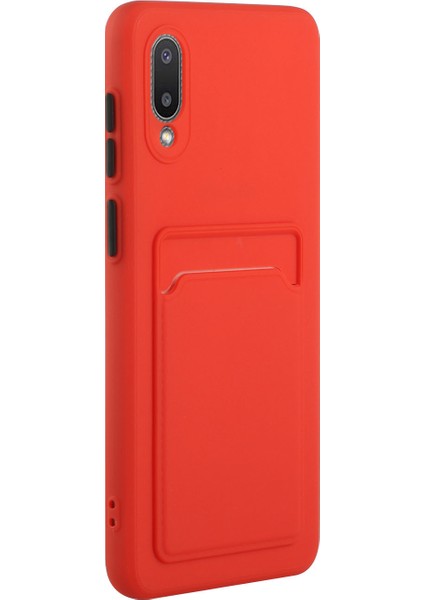 Samsung Galaxy M02/A02-RED Için Kart Sahibi ile Yumuşak Tpu Telefon Geri Kasa Kapağı (Yurt Dışından) fırsatları