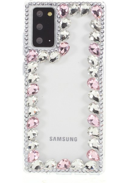Samsung Galaxy NOTE20 ULTRA/NOTE20 Ultra 5g-Pink Için Crystal Rhinestone Dekorasyon Tpu Kılıfı (Yurt Dışından)